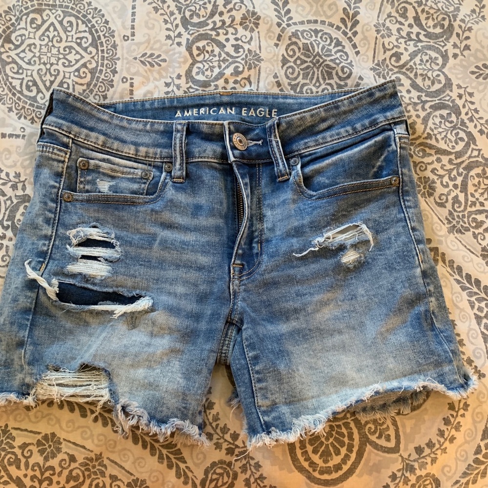 AE denim shorts